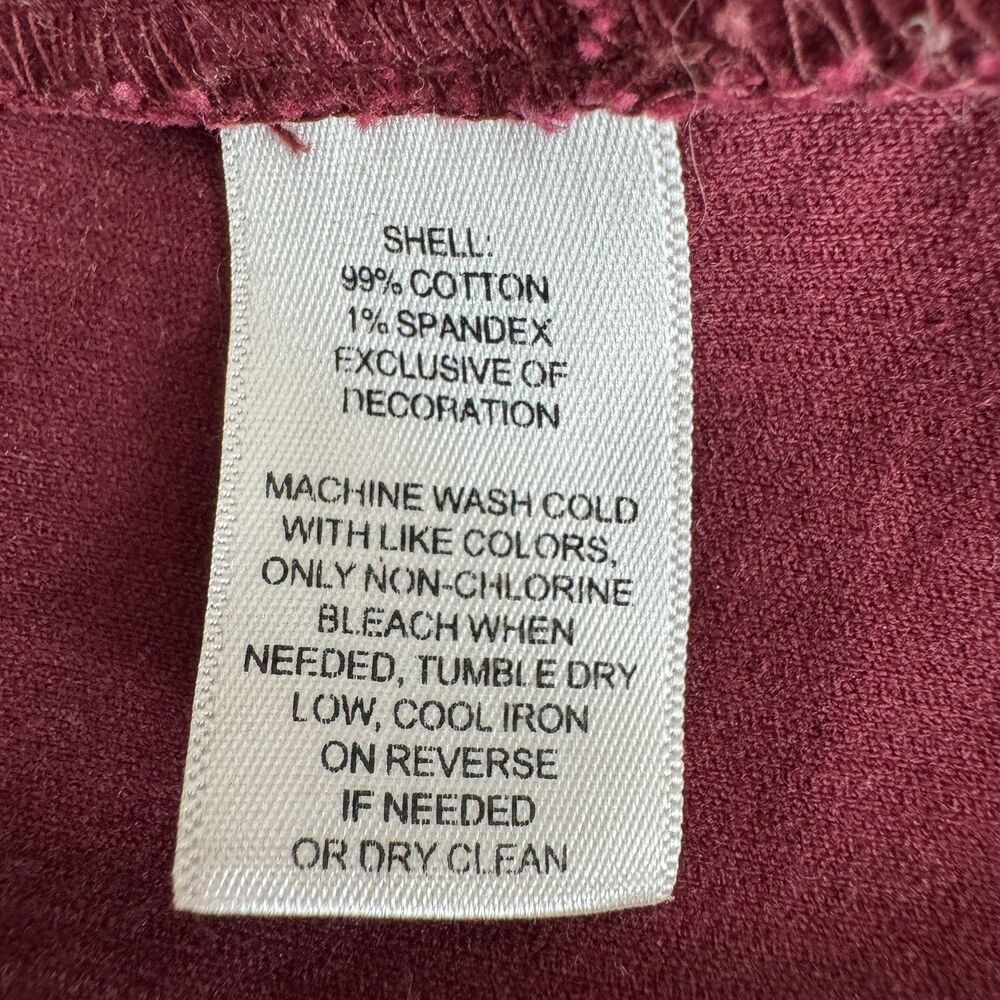 White House Black Market Corduroy Blazer Women 6 Burgundy Peplum Military Y2K - Picture 10 of 13